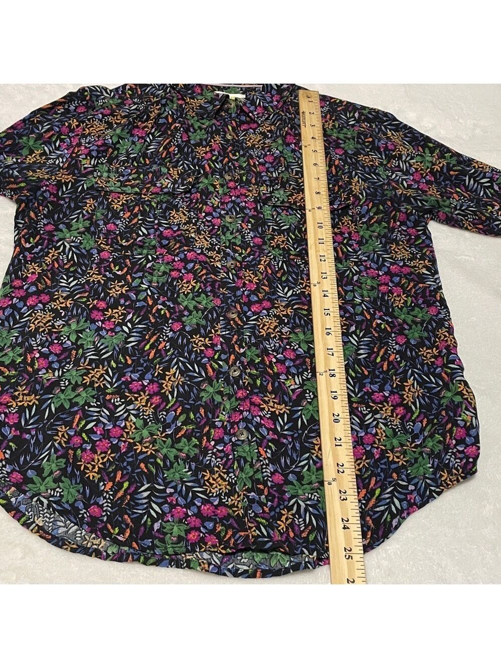 Anthropologie Maeve Floral Long Sleeve Button Down Blouse 6 - Picture 5 of 8